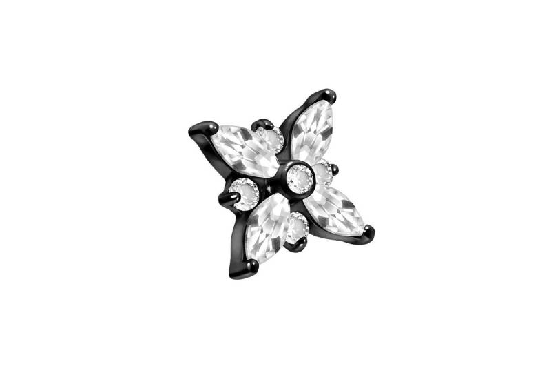 PIERCINGLINE Piercing-Set Titan Schraubaufsatz mit Außengewinde KRISTALLSTERN (Schraub-Aufsätze, 1-tlg) von PIERCINGLINE