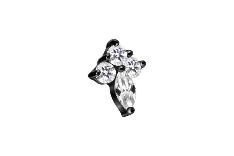 PIERCINGLINE Piercing-Set Titan Schraubaufsatz mit Außengewinde KRISTALLTROPFEN + 3 KRISTALLE (Schraub-Aufsätze, 1-tlg) von PIERCINGLINE