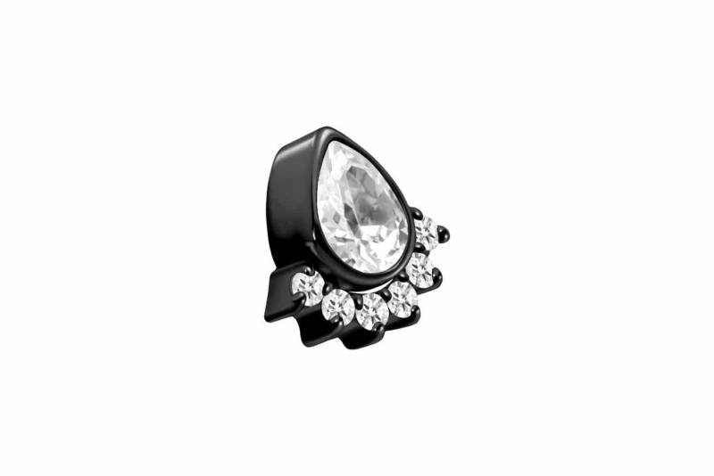 PIERCINGLINE Piercing-Set Titan Schraubaufsatz mit Außengewinde KRISTALLTROPFEN + 6 KRISTALLE (Schraub-Aufsätze, 1-tlg) von PIERCINGLINE