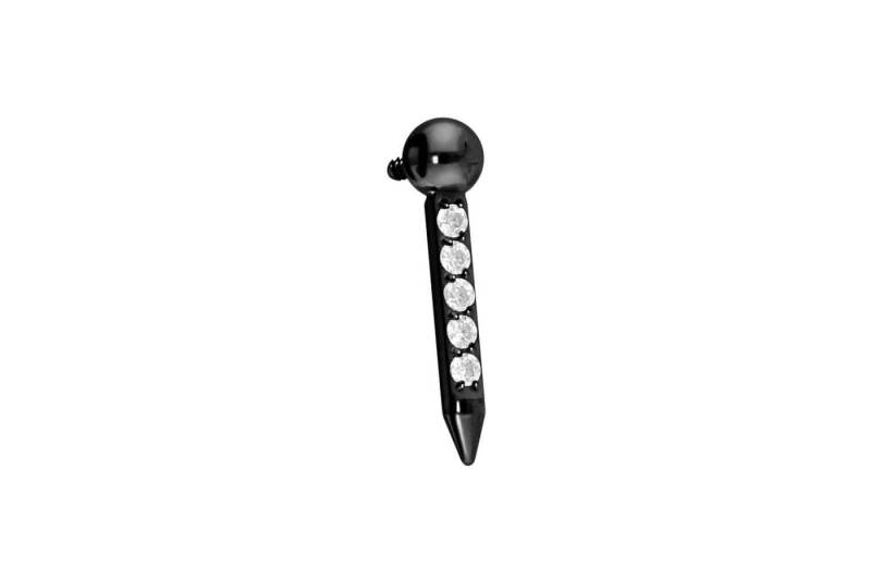 PIERCINGLINE Piercing-Set Titan Schraubaufsatz mit Außengewinde NAGEL + EINGEFASSTE KRISTALLE (Schraub-Aufsätze, 1-tlg) von PIERCINGLINE