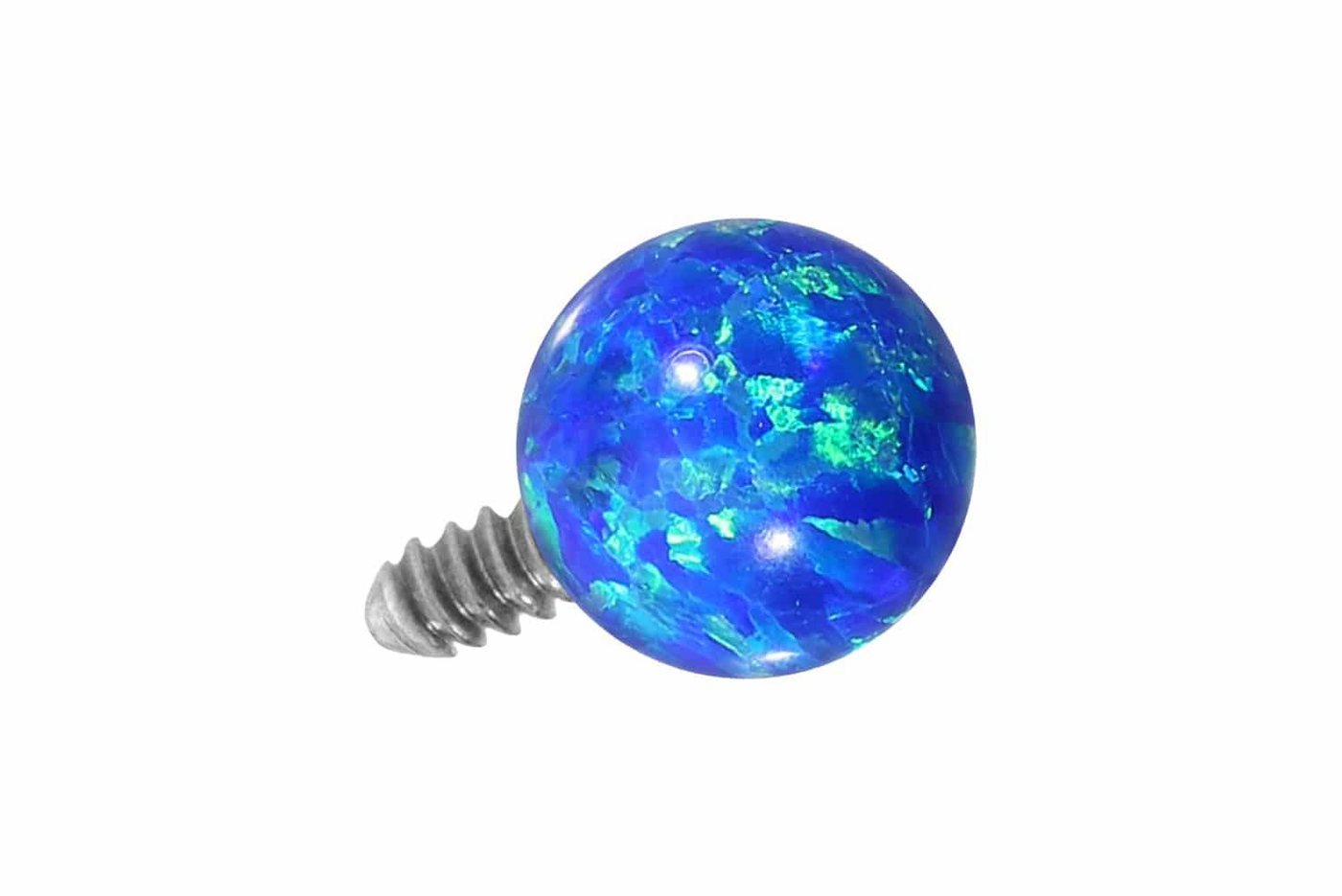 PIERCINGLINE Piercing-Set Titan Schraubaufsatz mit Außengewinde SYNTHETISCHER OPAL (Schraub-Aufsätze / 1 Stk) von PIERCINGLINE