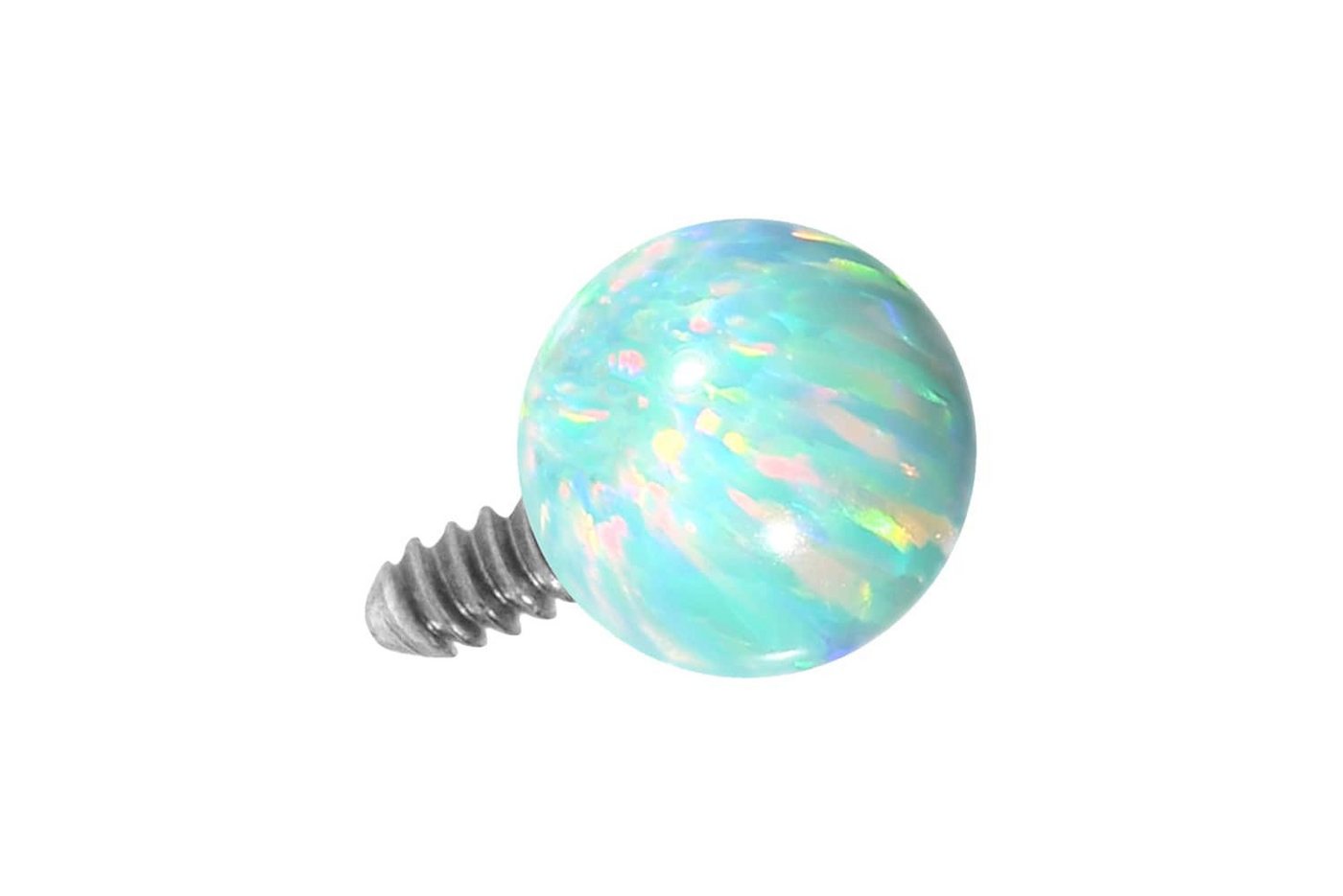 PIERCINGLINE Piercing-Set Titan Schraubaufsatz mit Außengewinde SYNTHETISCHER OPAL (Schraub-Aufsätze / 1 Stk) von PIERCINGLINE