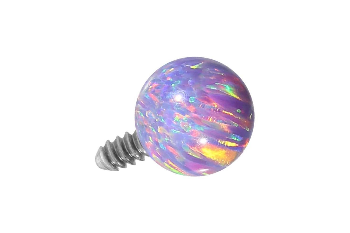 PIERCINGLINE Piercing-Set Titan Schraubaufsatz mit Außengewinde SYNTHETISCHER OPAL (Schraub-Aufsätze / 1 Stk) von PIERCINGLINE