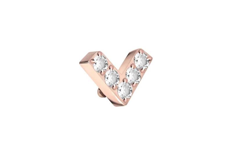 PIERCINGLINE Piercing-Set Titan Schraubaufsatz mit Außengewinde V + EINGEFASSTE KRISTALLE (Schraub-Aufsätze / 1 Stk) von PIERCINGLINE