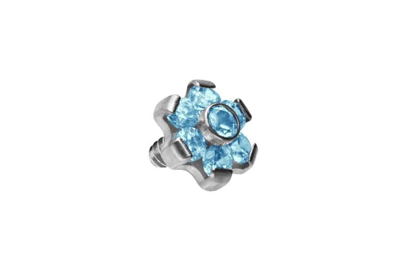 PIERCINGLINE Piercing-Set Titan Schraubdisc mit Außengewinde BLUME MIT 7 KRISTALLEN (Schraub-Aufsätze, 1-tlg) von PIERCINGLINE