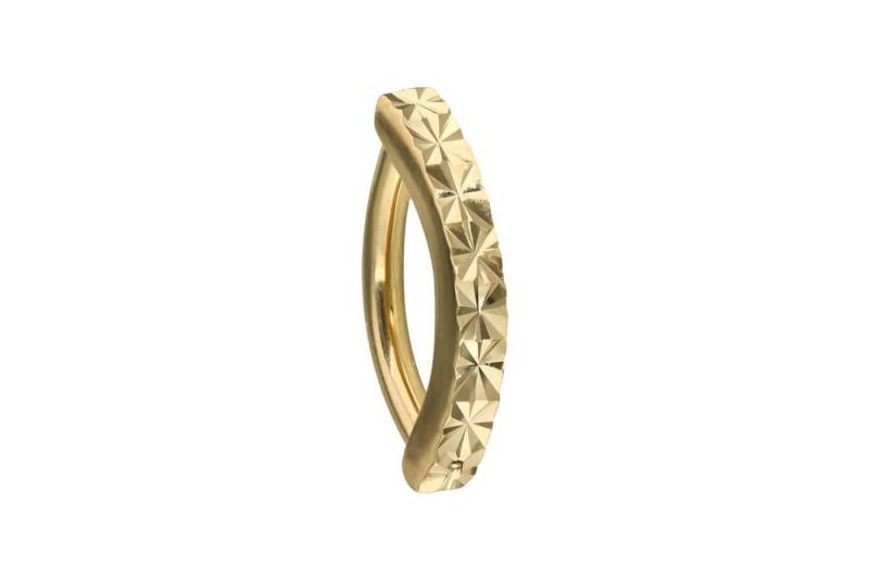 PIERCINGLINE Bauchnabelpiercing 14/18 Karat Gold Bauchnabelclicker BOGEN + DIAMANTMUSTER (Clicker, 1-tlg) von PIERCINGLINE