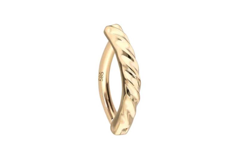 PIERCINGLINE Bauchnabelpiercing 14/18 Karat Gold Bauchnabelclicker BOGEN + GEDREHT (Clicker, 1-tlg) von PIERCINGLINE