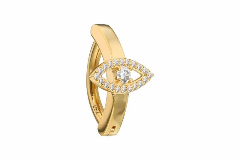 PIERCINGLINE Bauchnabelpiercing 14/18 Karat Gold Bauchnabelclicker BOGEN + MOISSANIT-AUGE (Clicker, 1-tlg) von PIERCINGLINE