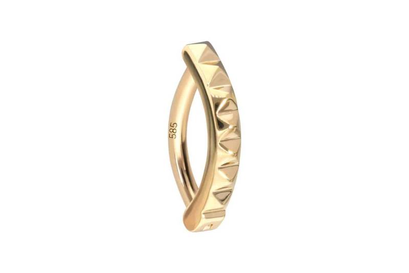 PIERCINGLINE Bauchnabelpiercing 14/18 Karat Gold Bauchnabelclicker BOGEN + NIETEN (Clicker, 1-tlg) von PIERCINGLINE