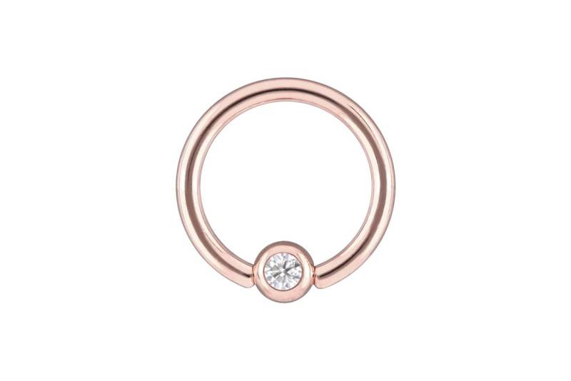 PIERCINGLINE Nasenpiercing 14/18 Karat Gold Klemmkugelring MOISSANIT (Klemm-Ringe, 1-tlg) von PIERCINGLINE