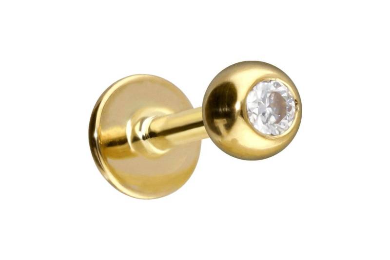 PIERCINGLINE Piercing-Set 14/18 Karat Gold Labret MOISSANIT (Labrets, 1-tlg) von PIERCINGLINE