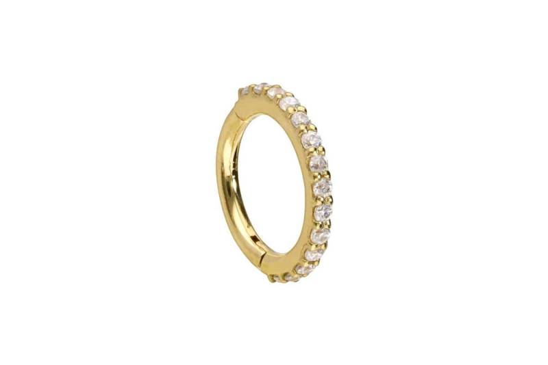 PIERCINGLINE Nasenpiercing 14/18 Karat Gold Segmentring Clicker EINGEFASSTE MOISSANITE (Clicker, 1-tlg), Ohrpiercing für Conch, Helix, Tragus, Daith, Lobe von PIERCINGLINE