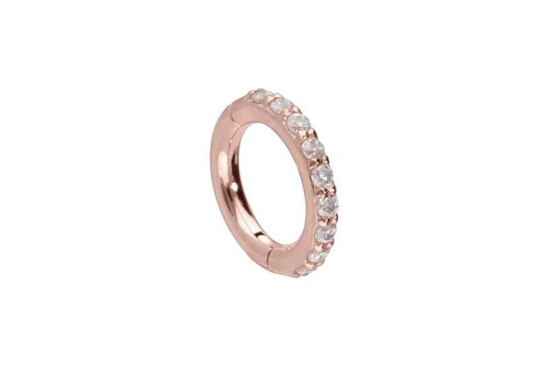 PIERCINGLINE Nasenpiercing 14/18 Karat Gold Segmentring Clicker EINGEFASSTE MOISSANITE (Clicker / 1 Stk) von PIERCINGLINE