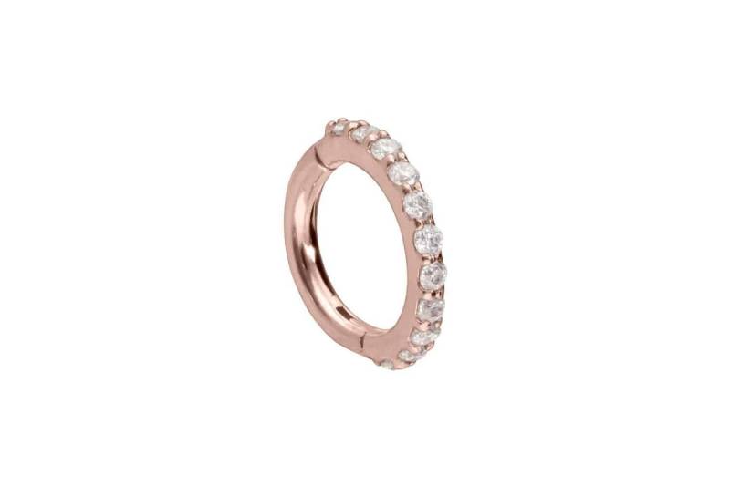 PIERCINGLINE Nasenpiercing 14/18 Karat Gold Segmentring Clicker EINGEFASSTE MOISSANITE (Clicker, 1-tlg), Ohrpiercing für Conch, Helix, Tragus, Daith, Lobe von PIERCINGLINE