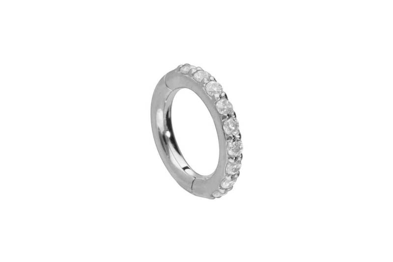 PIERCINGLINE Nasenpiercing 14/18 Karat Gold Segmentring Clicker EINGEFASSTE MOISSANITE (Clicker / 1 Stk) von PIERCINGLINE
