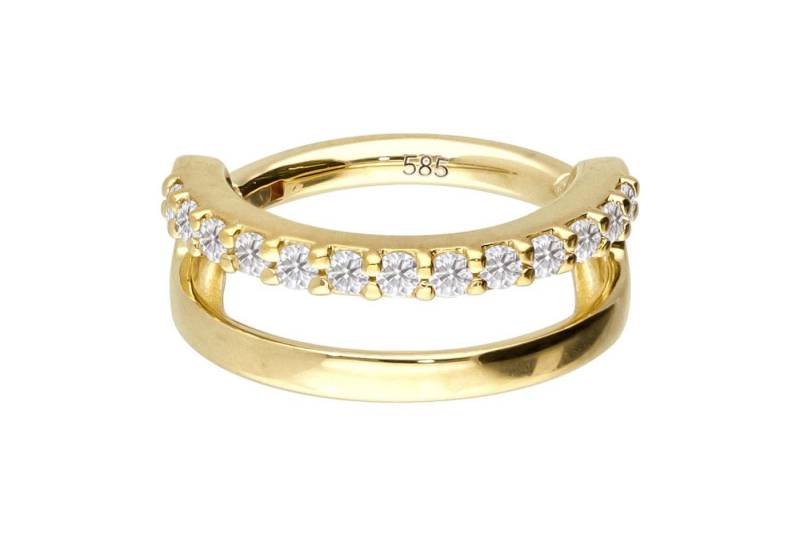 PIERCINGLINE Piercing-Set 14/18 Karat Gold Segmentring Clicker EINGEFASSTE MOISSANITE + (Clicker / 1 Stk) von PIERCINGLINE