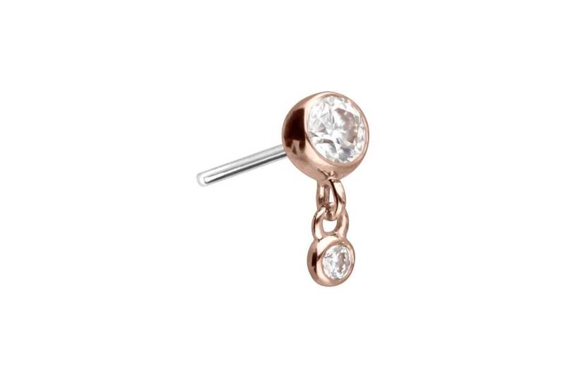 PIERCINGLINE Piercing-Set 14 Karat Gold Aufsatz mit Titan Push Pin 2 MOISSANITE (Push Pins, 1-tlg) von PIERCINGLINE