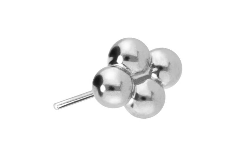 PIERCINGLINE Piercing-Set 14 Karat Gold Aufsatz mit Titan Push Pin 4 KUGELN (Push Pins / 1 Stk) von PIERCINGLINE
