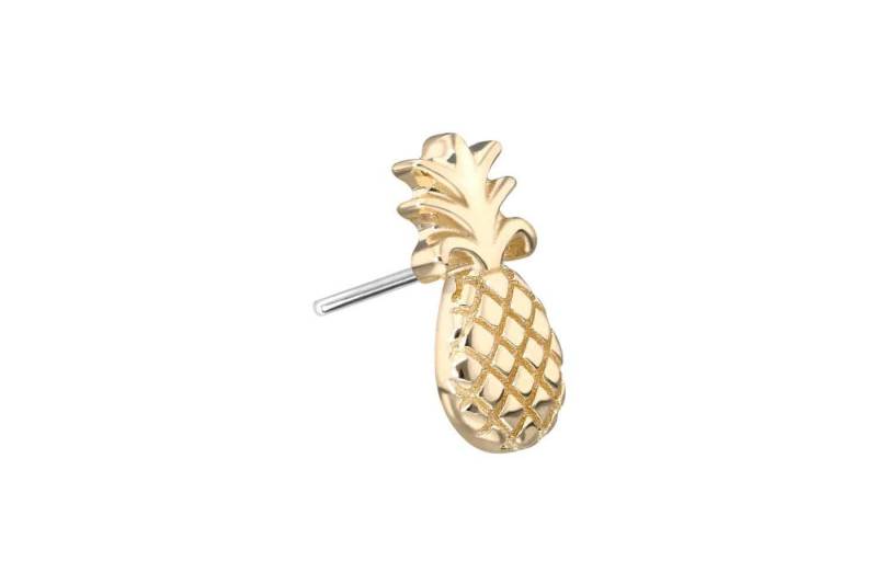 PIERCINGLINE Piercing-Set 14 Karat Gold Aufsatz mit Titan Push Pin ANANAS (Push Pins, 1-tlg) von PIERCINGLINE
