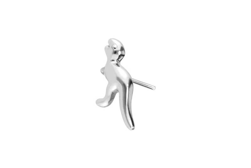 PIERCINGLINE Piercing-Set 14 Karat Gold Aufsatz mit Titan Push Pin DINOSAURIER (Push Pins / 1 Stk) von PIERCINGLINE