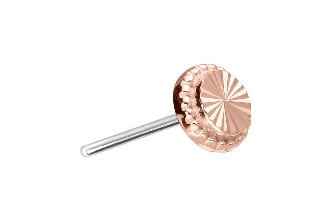 PIERCINGLINE Piercing-Set 14 Karat Gold Aufsatz mit Titan Push Pin DISC (Push Pins / 1 Stk) von PIERCINGLINE