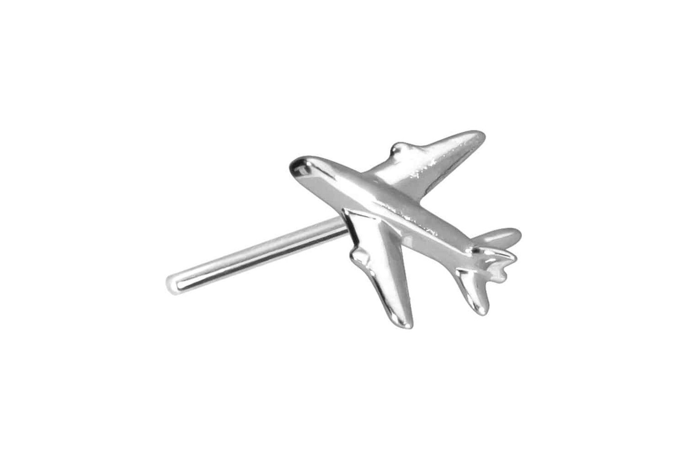 PIERCINGLINE Piercing-Set 14 Karat Gold Aufsatz mit Titan Push Pin FLUGZEUG (Push Pins, 1-tlg) von PIERCINGLINE