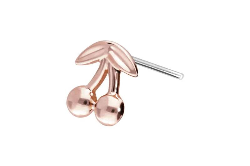 PIERCINGLINE Piercing-Set 14 Karat Gold Aufsatz mit Titan Push Pin KIRSCHEN (Push Pins, 1-tlg) von PIERCINGLINE