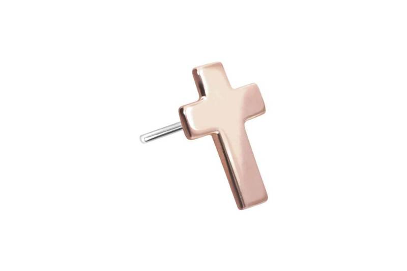 PIERCINGLINE Piercing-Set 14 Karat Gold Aufsatz mit Titan Push Pin KREUZ (Push Pins / 1 Stk) von PIERCINGLINE