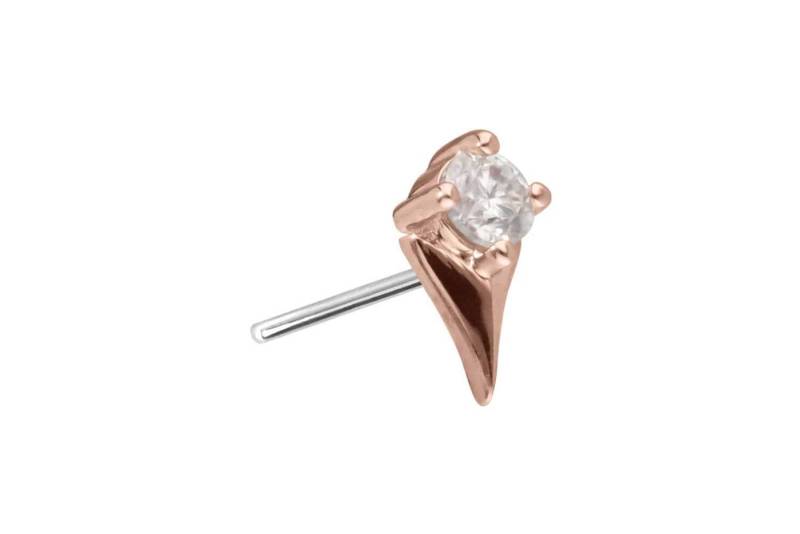 PIERCINGLINE Piercing-Set 14 Karat Gold Aufsatz mit Titan Push Pin MOISSANIT + PFEILSPITZE (Push Pins / 1 Stk) von PIERCINGLINE