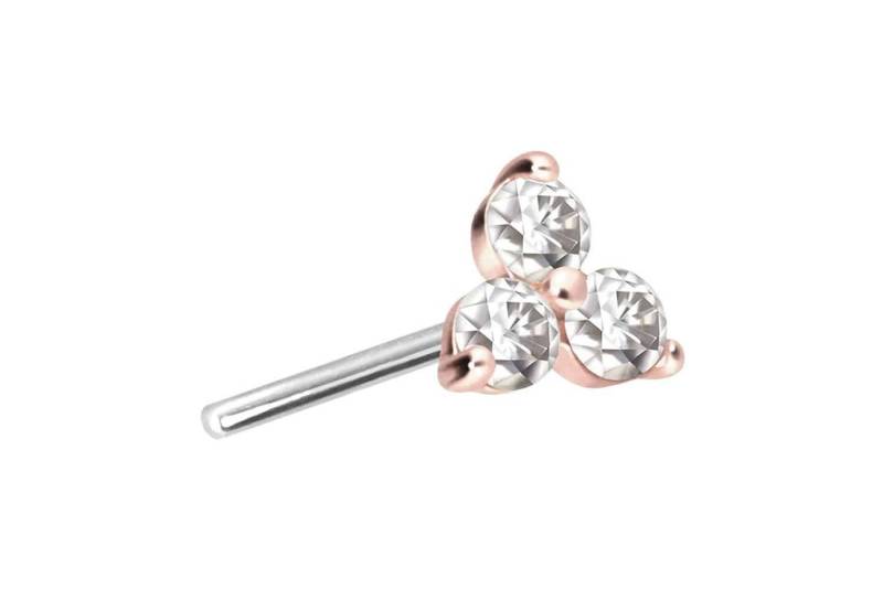 PIERCINGLINE Piercing-Set 14 Karat Gold Aufsatz mit Titan Push Pin MOISSANIT-BLUME (Push Pins, 1-tlg) von PIERCINGLINE