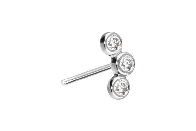 PIERCINGLINE Piercing-Set 14 Karat Gold Aufsatz mit Titan Push Pin MOISSANIT-BOGEN (Push Pins) von PIERCINGLINE