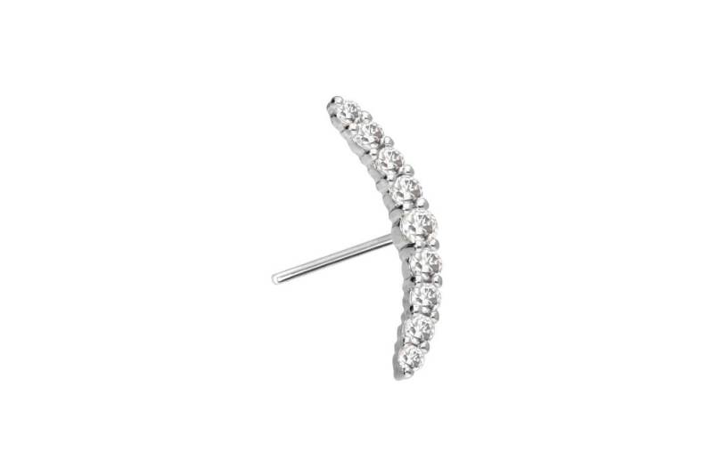 PIERCINGLINE Piercing-Set 14 Karat Gold Aufsatz mit Titan Push Pin MOISSANIT-BOGEN (Push Pins) von PIERCINGLINE
