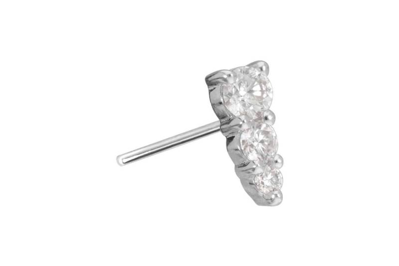 PIERCINGLINE Piercing-Set 14 Karat Gold Aufsatz mit Titan Push Pin MOISSANIT-EISZAPFEN (Push Pins, 1-tlg) von PIERCINGLINE