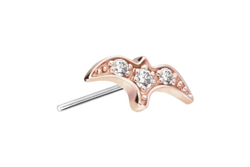 PIERCINGLINE Piercing-Set 14 Karat Gold Aufsatz mit Titan Push Pin MOISSANIT-SCHWALBE (Push Pins / 1 Stk) von PIERCINGLINE