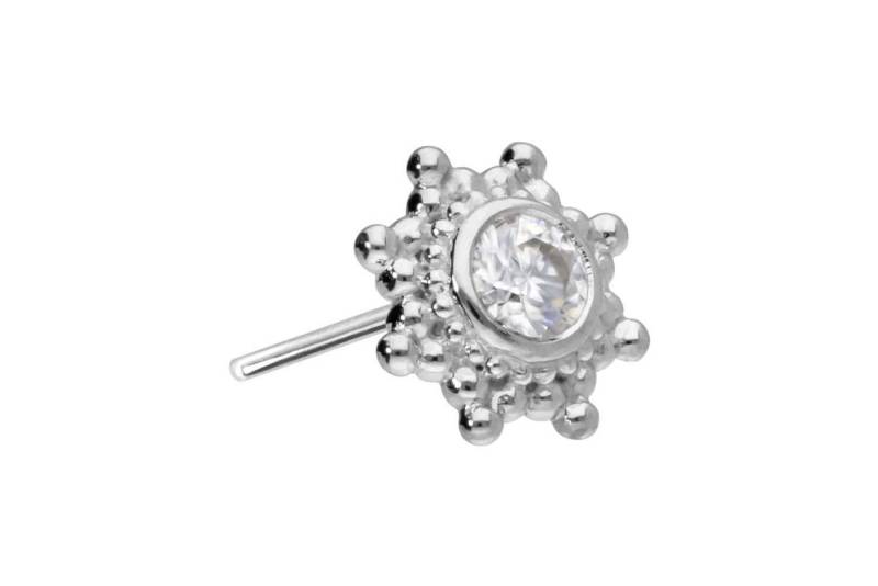 PIERCINGLINE Piercing-Set 14 Karat Gold Aufsatz mit Titan Push Pin MOISSANIT-SONNE (Push Pins) von PIERCINGLINE