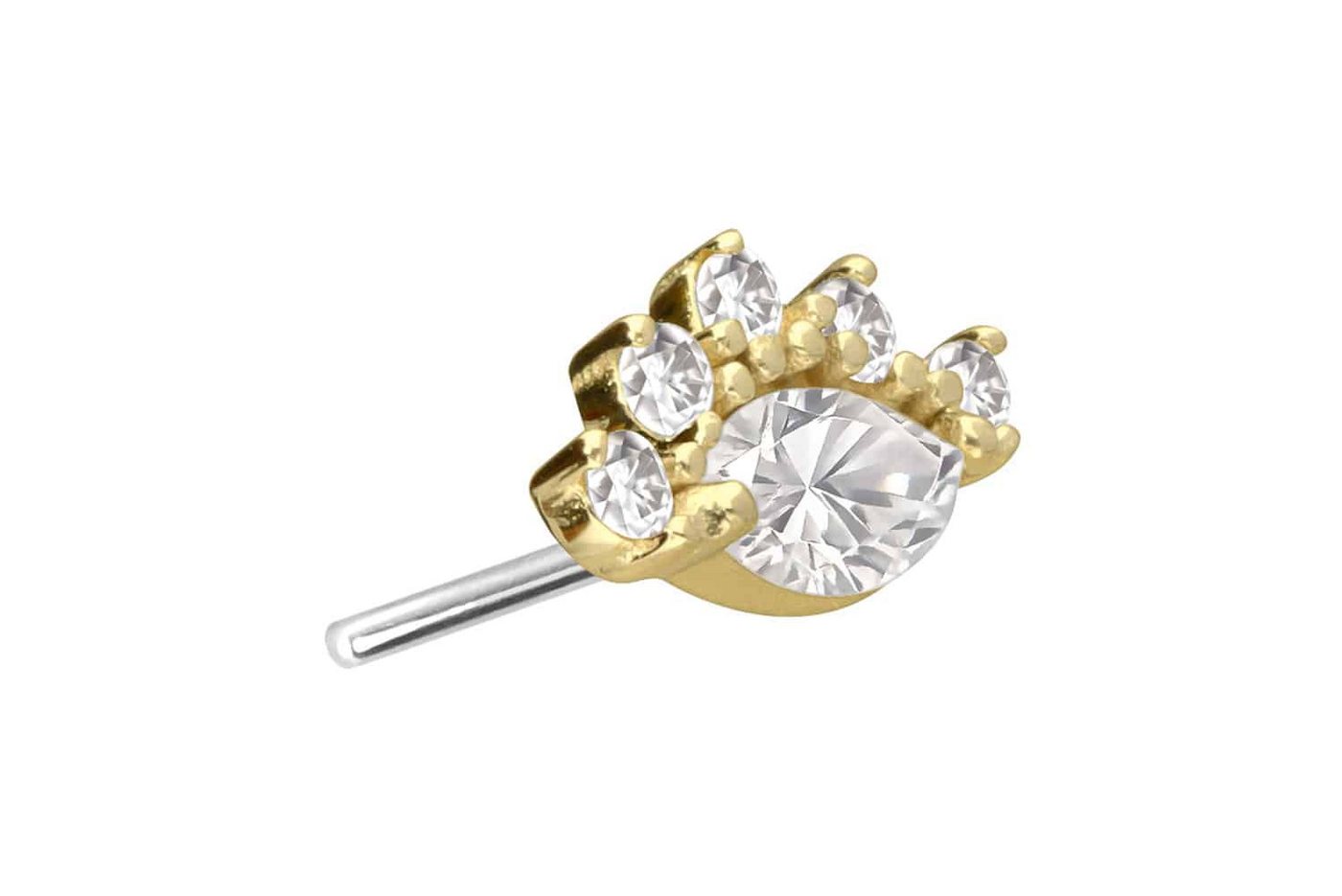 PIERCINGLINE Piercing-Set 14 Karat Gold Aufsatz mit Titan Push Pin MOISSANITE (Push Pins, 1-tlg) von PIERCINGLINE