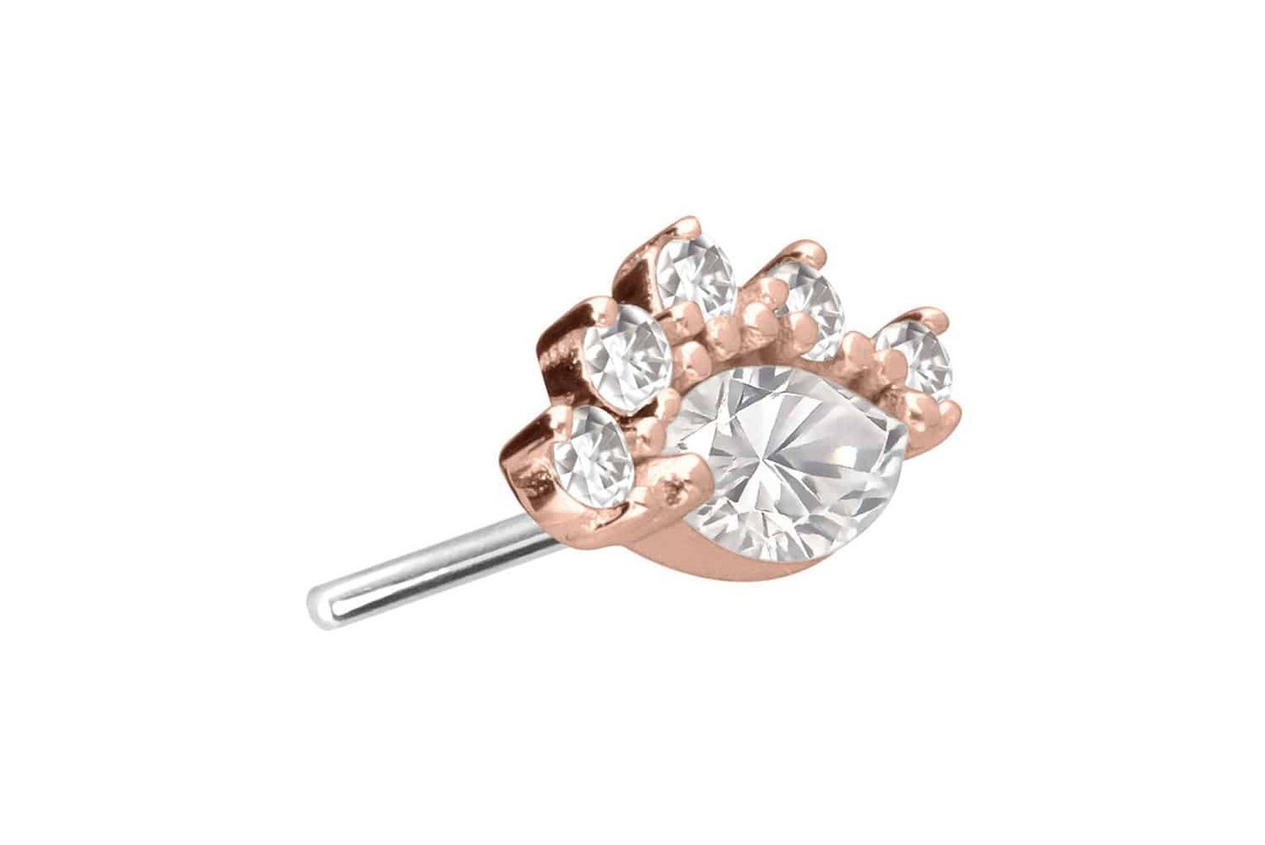 PIERCINGLINE Piercing-Set 14 Karat Gold Aufsatz mit Titan Push Pin MOISSANITE (Push Pins, 1-tlg) von PIERCINGLINE