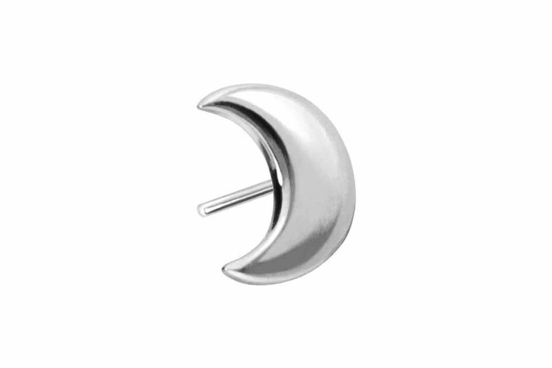 PIERCINGLINE Piercing-Set 14 Karat Gold Aufsatz mit Titan Push Pin MOND (Push Pins / 1 Stk) von PIERCINGLINE