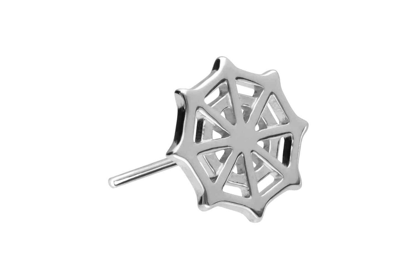 PIERCINGLINE Piercing-Set 14 Karat Gold Aufsatz mit Titan Push Pin SPINNENNETZ (Push Pins / 1 Stk) von PIERCINGLINE