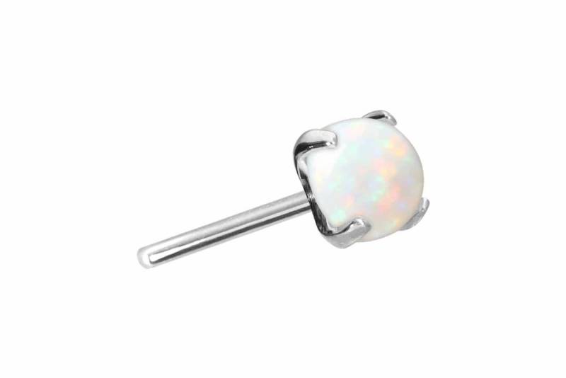 PIERCINGLINE Piercing-Set 14 Karat Gold Aufsatz mit Titan Push Pin SYNTHETISCHER OPAL (Push Pins / 1 Stk) von PIERCINGLINE