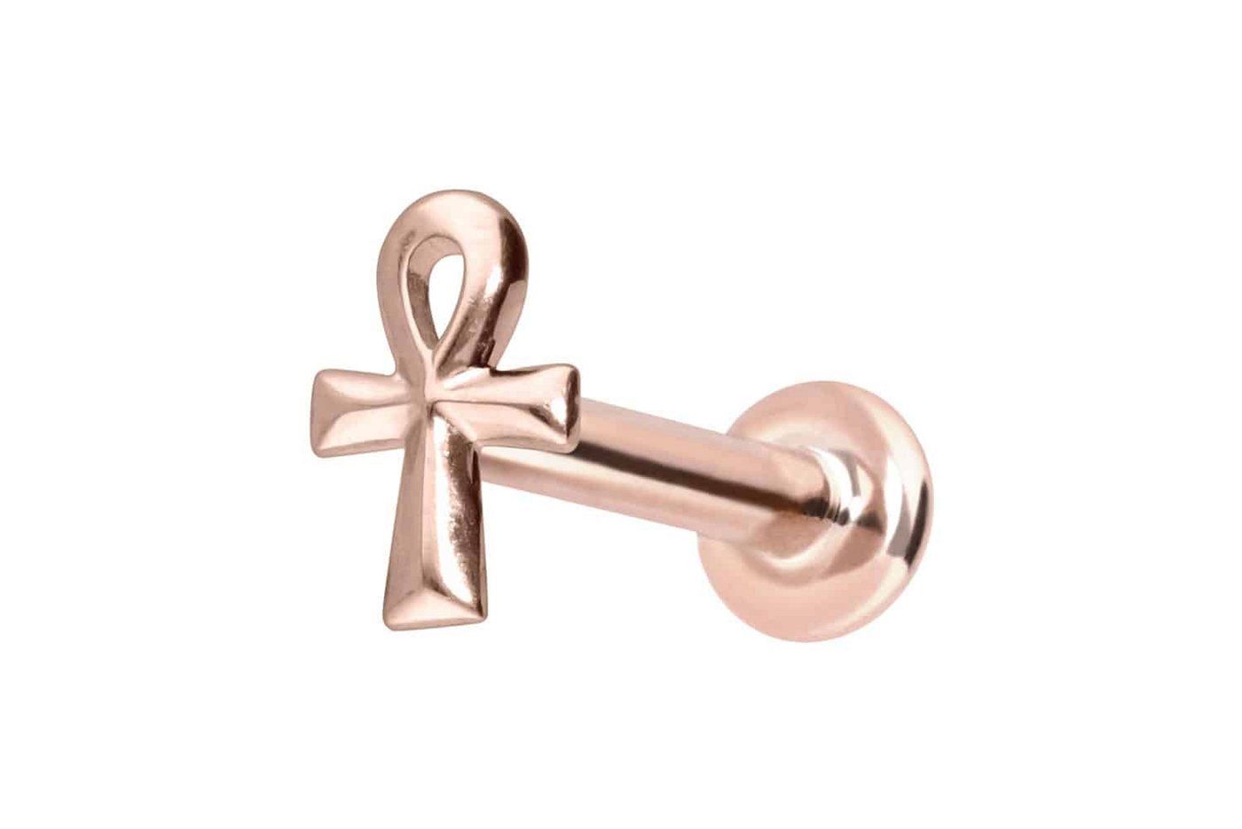 PIERCINGLINE Piercing-Set 14 Karat Gold Labret mit Innengewinde ÄGYPTISCHES KREUZ (Labrets, 1-tlg) von PIERCINGLINE