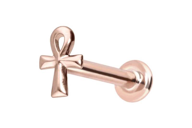 PIERCINGLINE Piercing-Set 14 Karat Gold Labret mit Innengewinde ÄGYPTISCHES KREUZ (Labrets, 1-tlg) von PIERCINGLINE