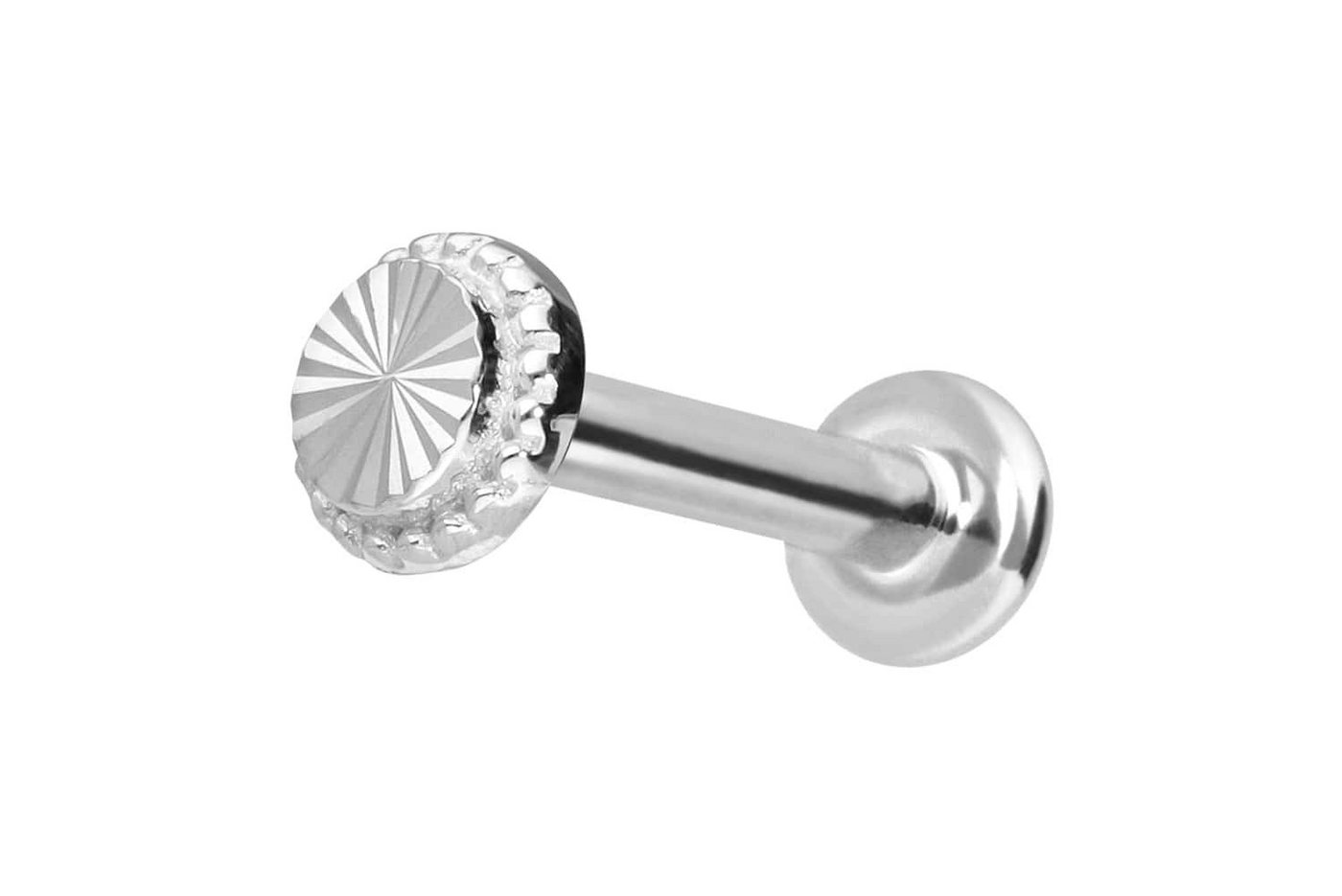 PIERCINGLINE Piercing-Set 14 Karat Gold Labret mit Innengewinde DISC (Labrets, 1-tlg) von PIERCINGLINE