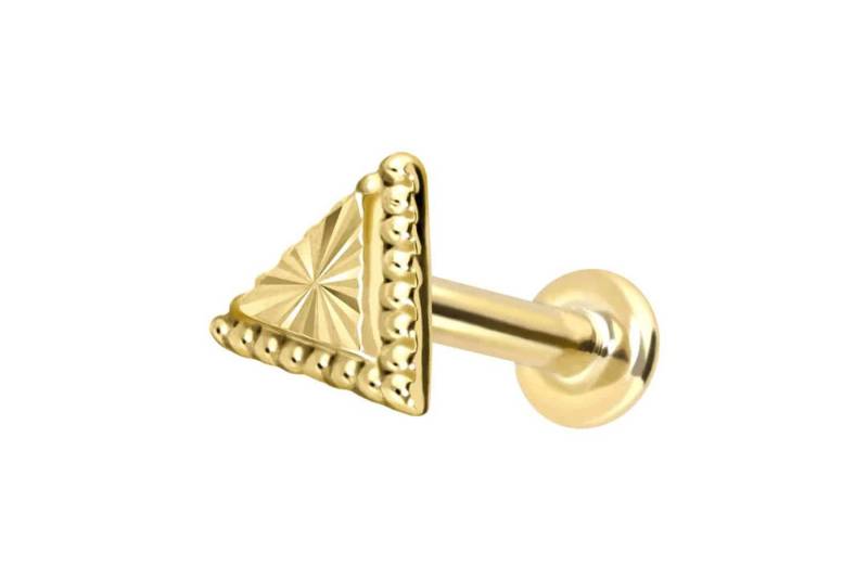 PIERCINGLINE Piercing-Set 14 Karat Gold Labret mit Innengewinde DREIECK (Labrets, 1-tlg) von PIERCINGLINE