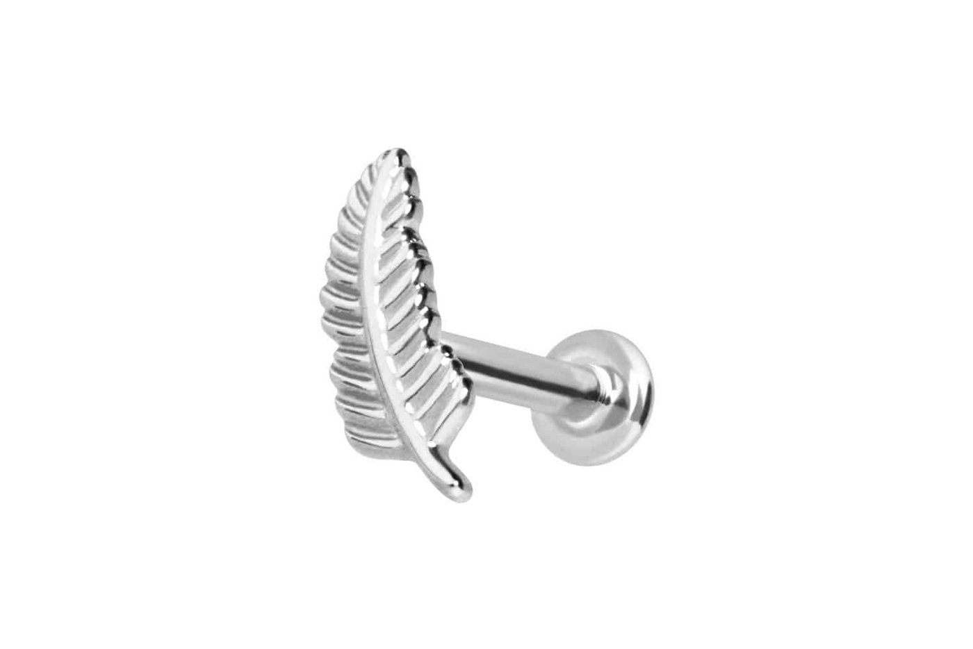 PIERCINGLINE Piercing-Set 14 Karat Gold Labret mit Innengewinde FEDER (Labrets, 1-tlg) von PIERCINGLINE