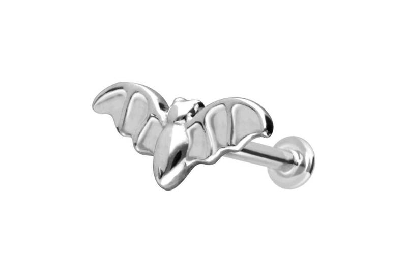 PIERCINGLINE Piercing-Set 14 Karat Gold Labret mit Innengewinde FLEDERMAUS (Labrets / 1 Stk) von PIERCINGLINE