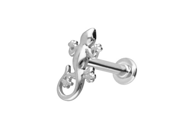 PIERCINGLINE Piercing-Set 14 Karat Gold Labret mit Innengewinde GECKO (Labrets / 1 Stk) von PIERCINGLINE
