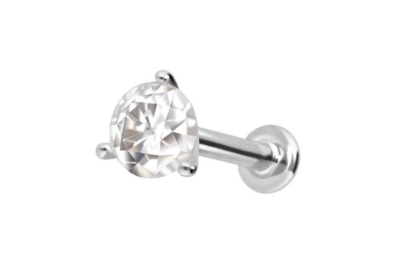 PIERCINGLINE Piercing-Set 14 Karat Gold Labret mit Innengewinde MOISSANIT (Labrets, 1-tlg) von PIERCINGLINE