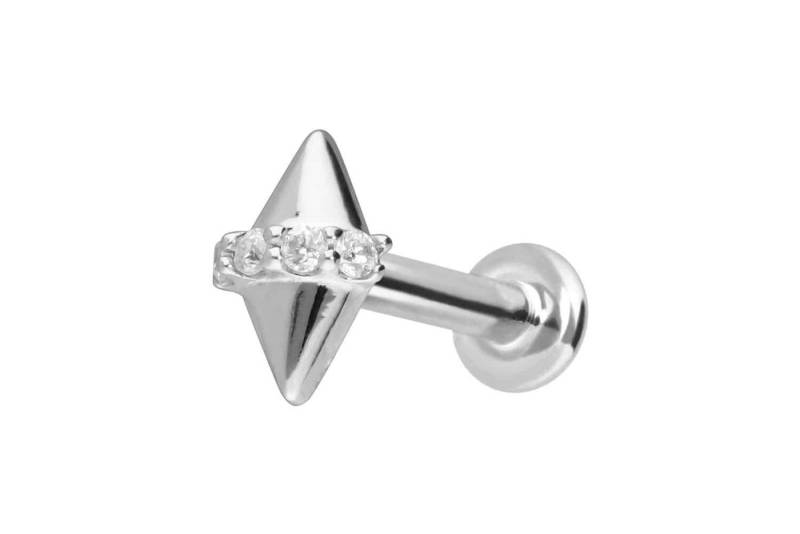 PIERCINGLINE Piercing-Set 14 Karat Gold Labret mit Innengewinde MOISSANIT + 2 SPITZEN (Labrets, 1-tlg) von PIERCINGLINE