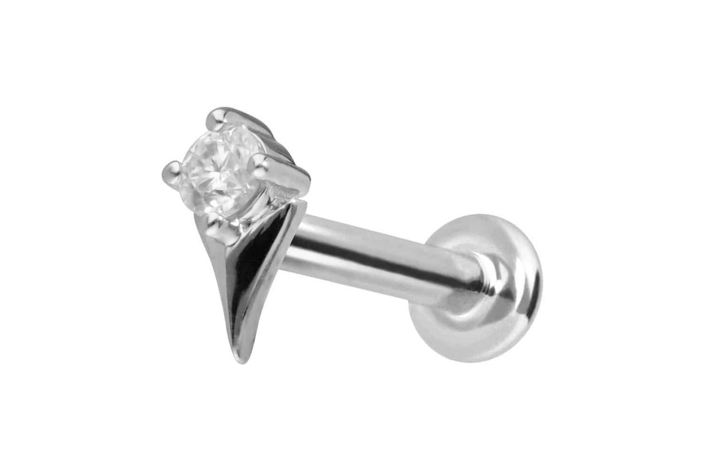 PIERCINGLINE Piercing-Set 14 Karat Gold Labret mit Innengewinde MOISSANIT + PFEILSPITZE (Labrets, 1-tlg) von PIERCINGLINE